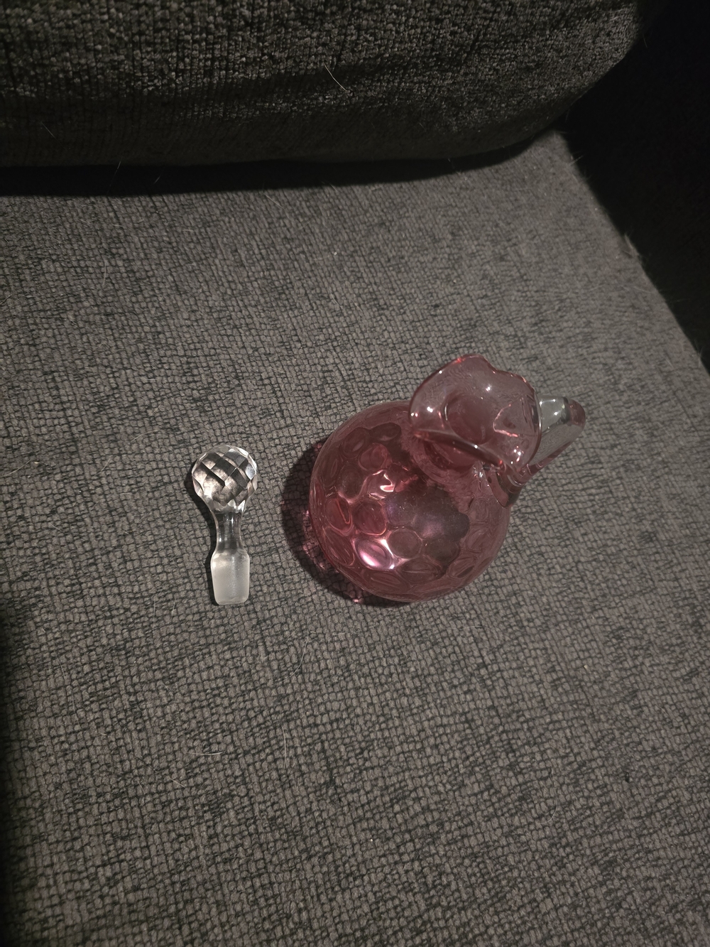 Fenton | Cranberry Coin Dot Glass Cruet - Picture 2 of 4
